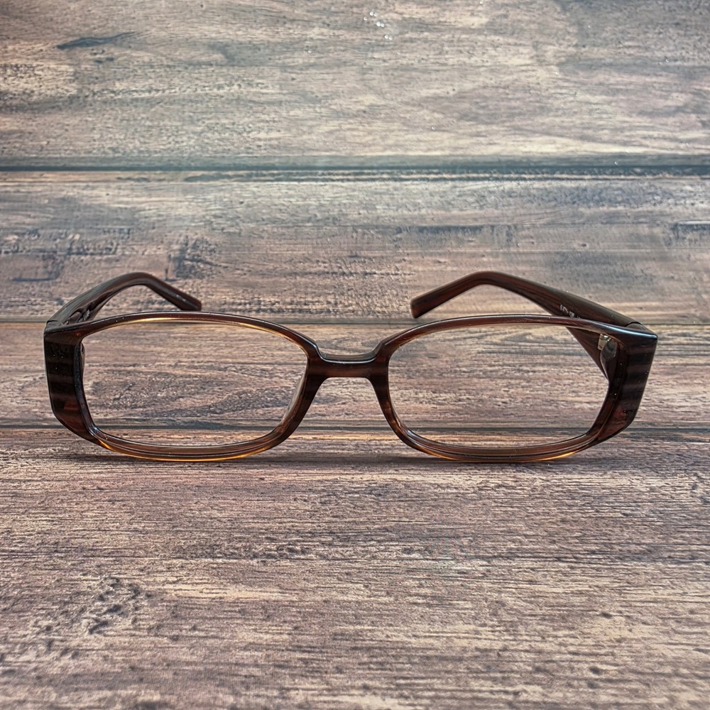 Vera Wang V64 Brown Striped Rectangular Eyeglass Frames 51-16-135 Eyewear